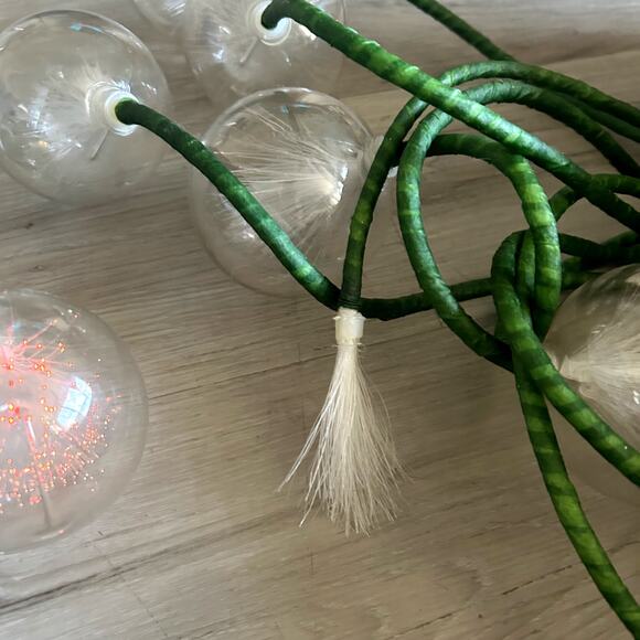 VTG FiberOptic 8 Lead Ball Christmas Tree Wired Ornaments Enchanted Forest 2 Set - Picture 9 of 12